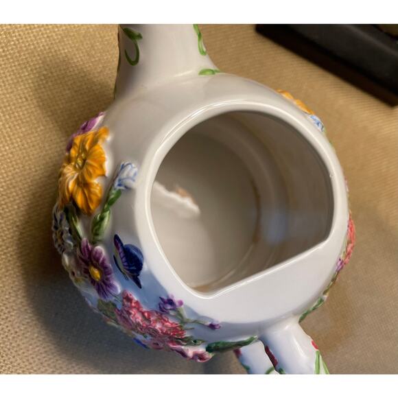 Bella Casa by Ganz Ceramic Floral Teapot and Cup, Read all Details - Picture 9 of 9